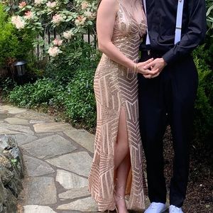 Rose gold sequin maxi dress